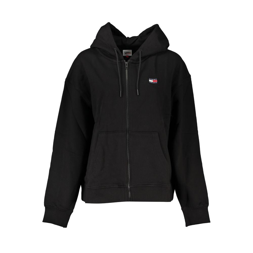 Black Cotton Women Sweatshirt
