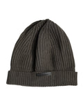 Green Wool DG Plaque Knitted Winter Beanie Hat