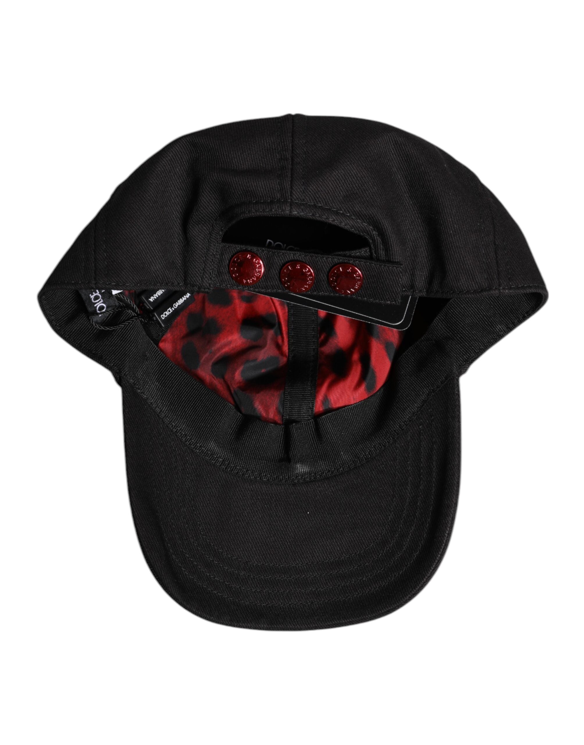 Black Cotton Logo Patch 6 Panels Baseball Cap