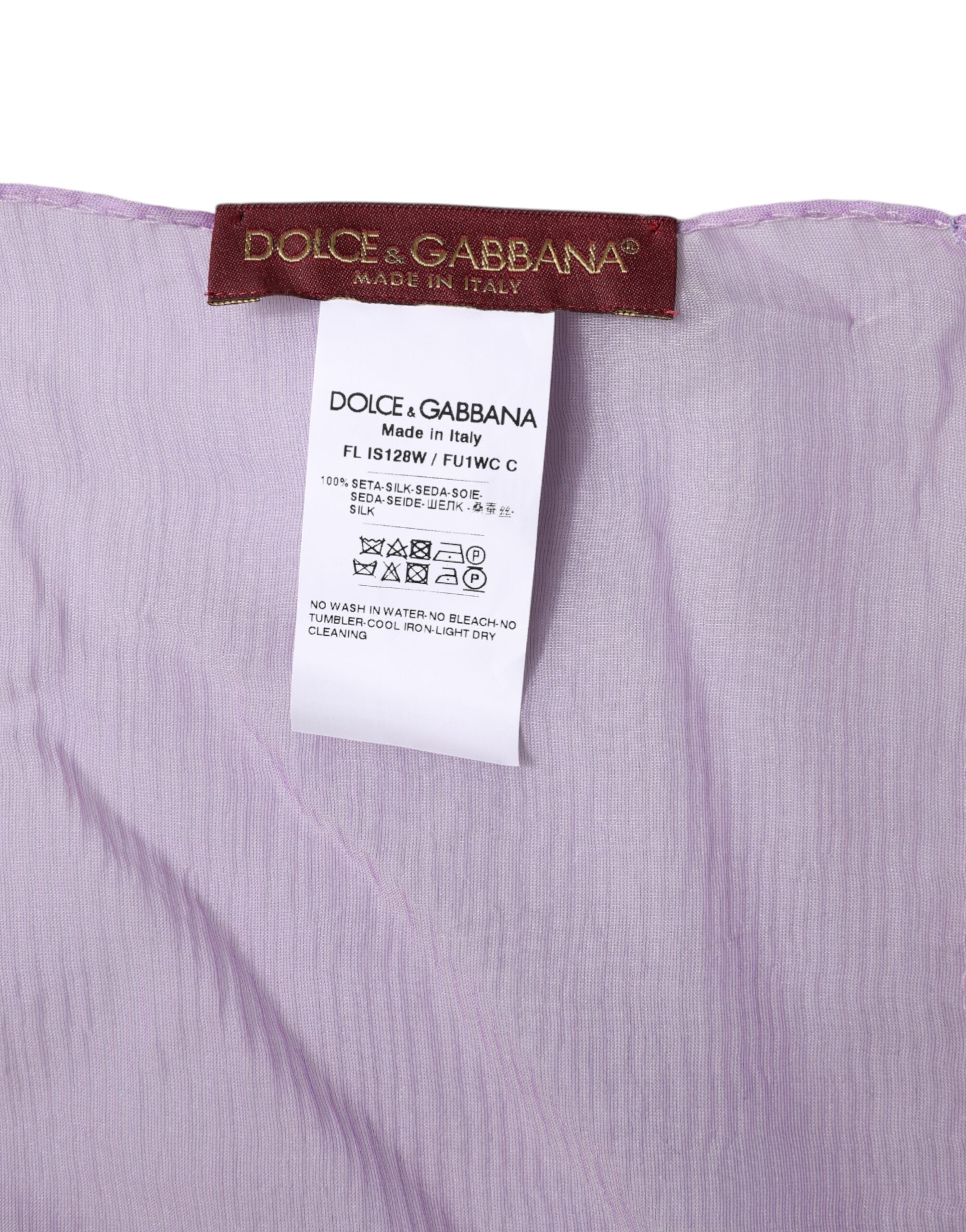 Purple Silk Rectangle Wrap Shawl Scarf