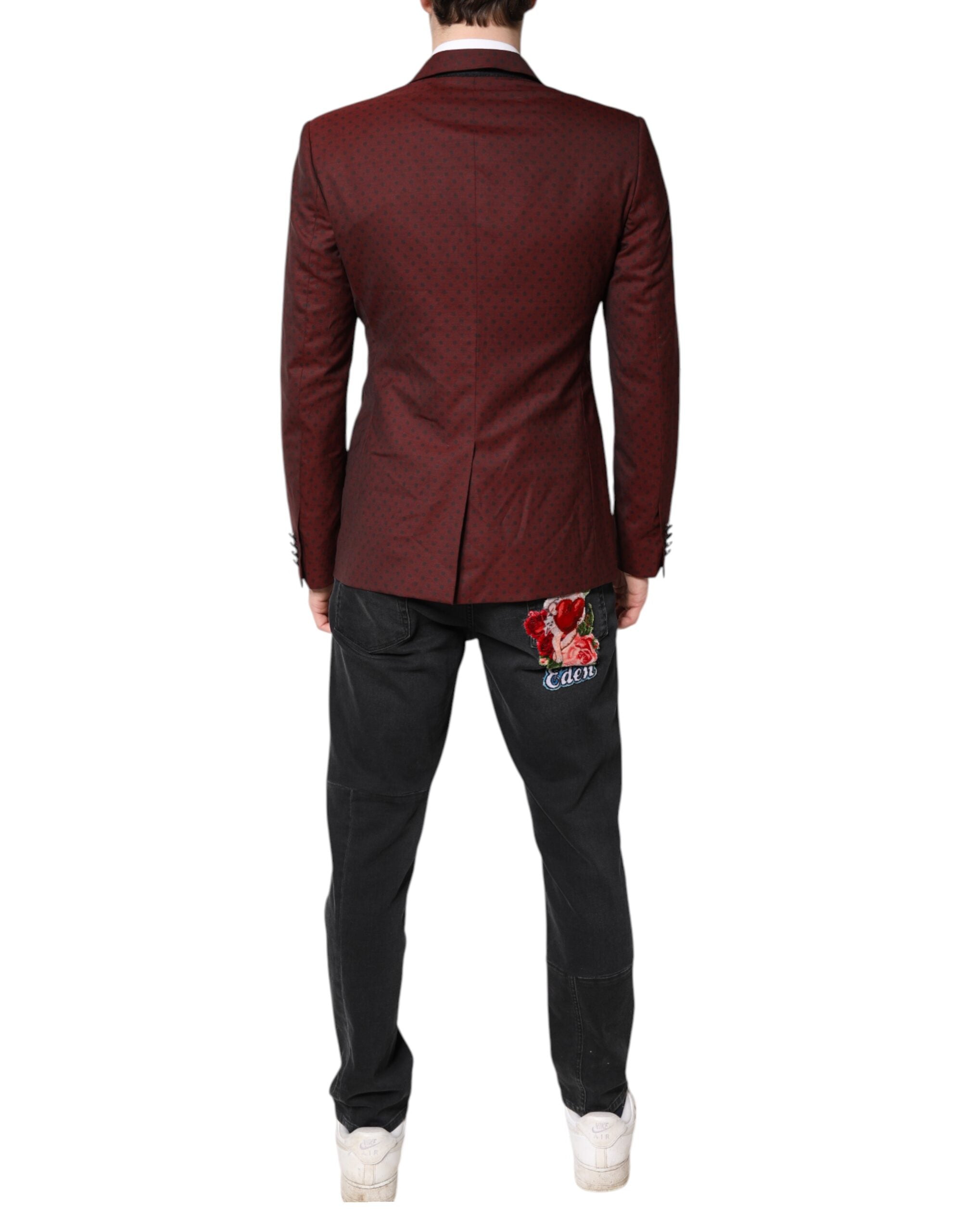 Maroon Wool Slim Fit Men Coat Jacket Blazer