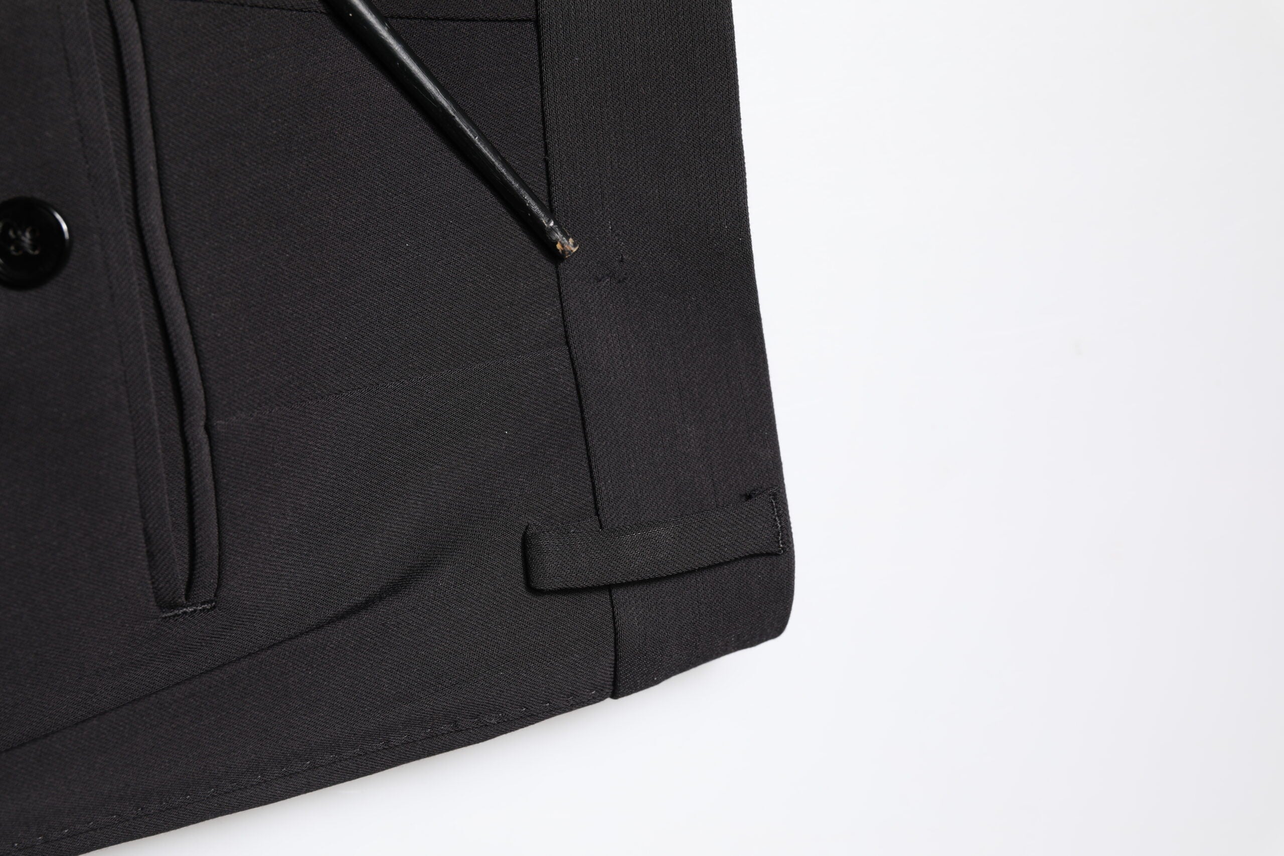 Black Cotton Single Breasted 2 Piece Suit