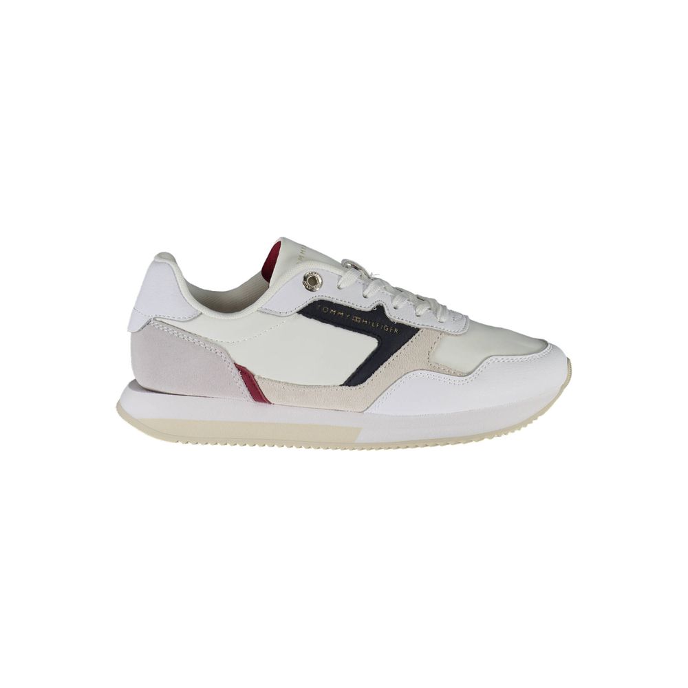 White Polyester Women Sneaker