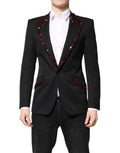 Black SICILIA CrystalEmbellished Coat Blazer