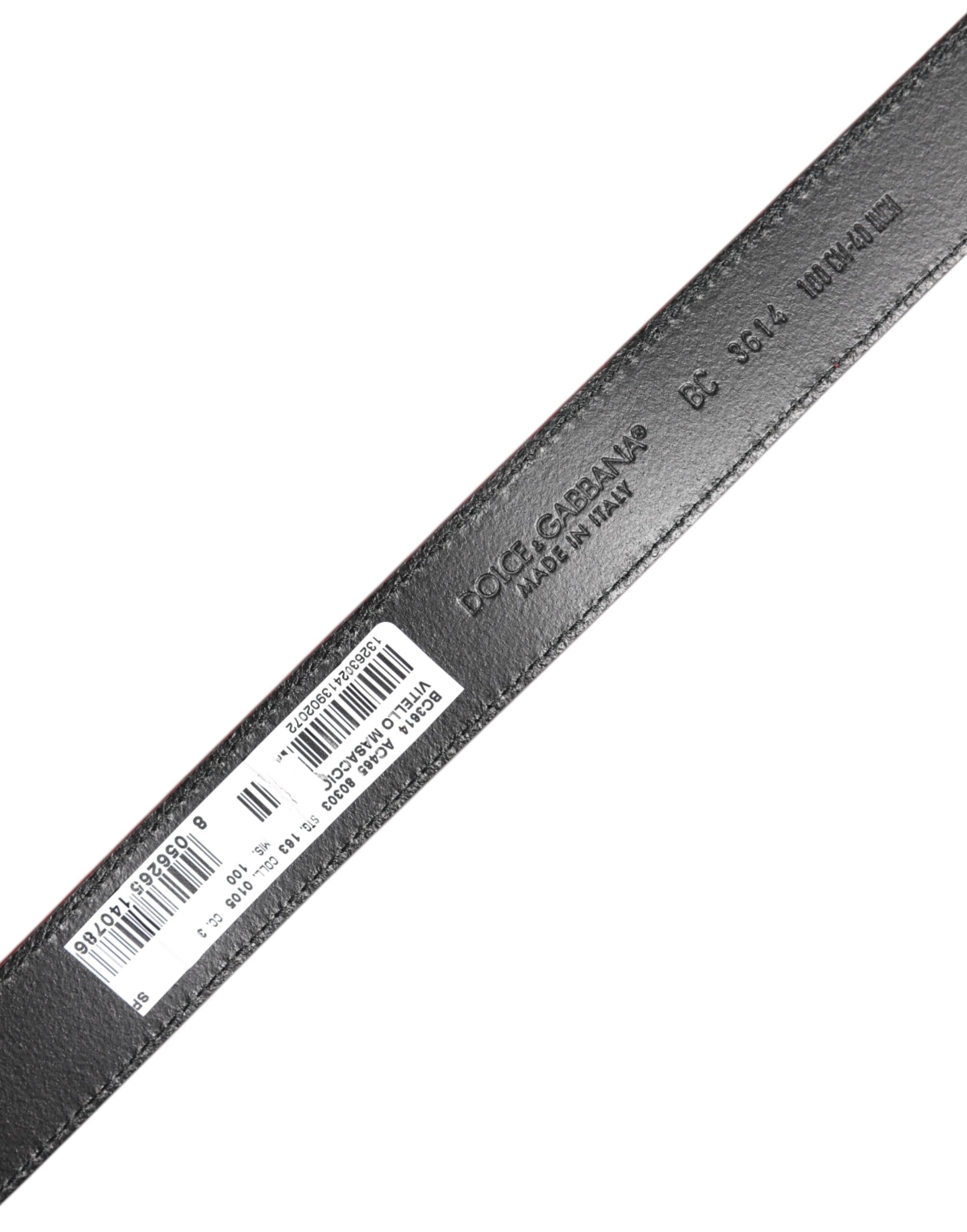 Red Leather Silver Tone Metal Buckle Belt