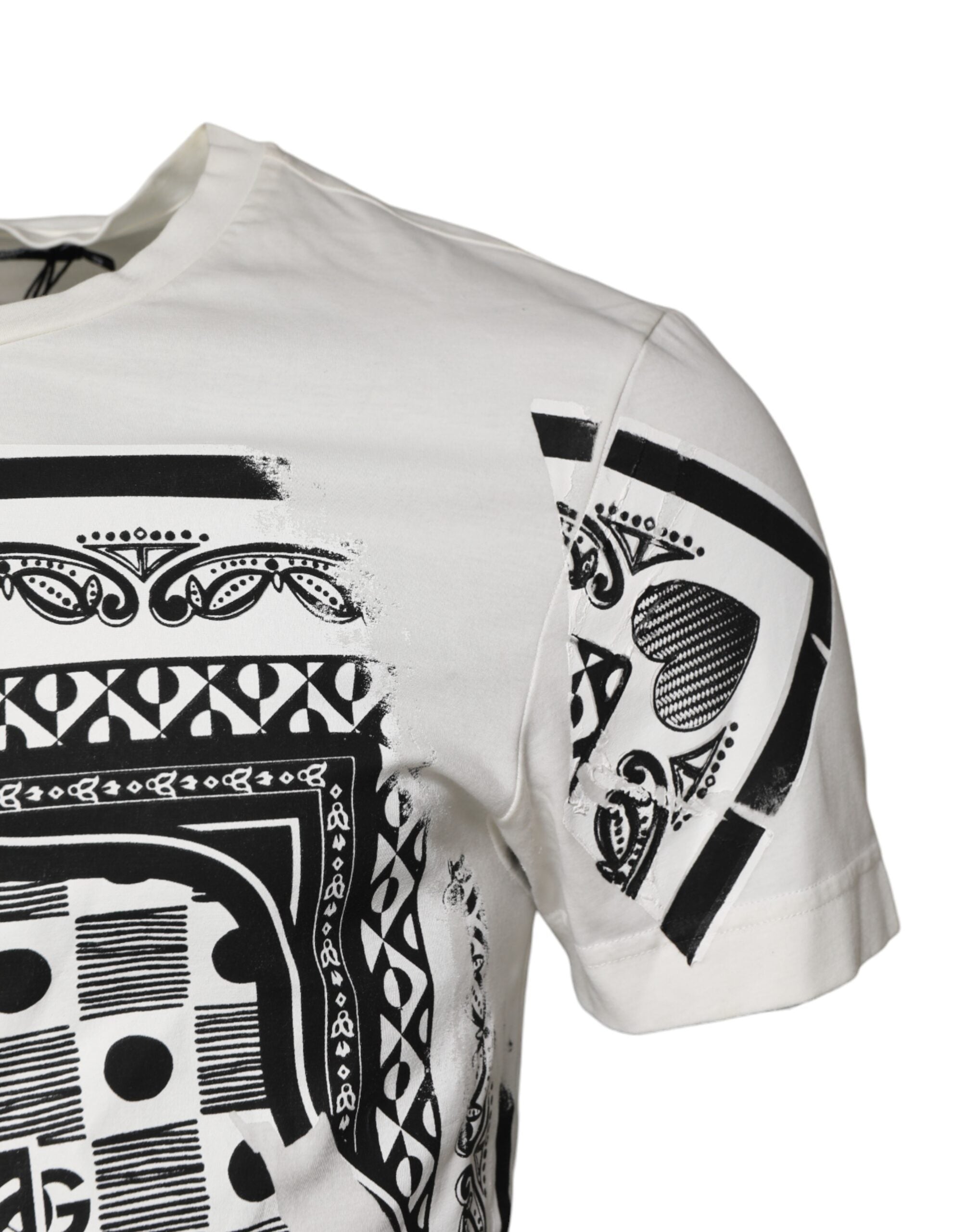 White Cotton Logo Bandana Print T-shirt