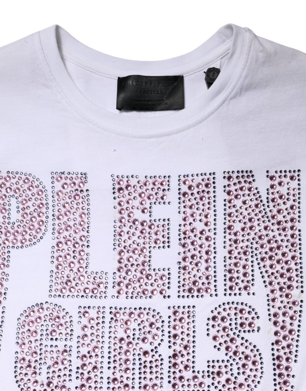 White Embellished CrewNeck Short Sleeve T-shirt