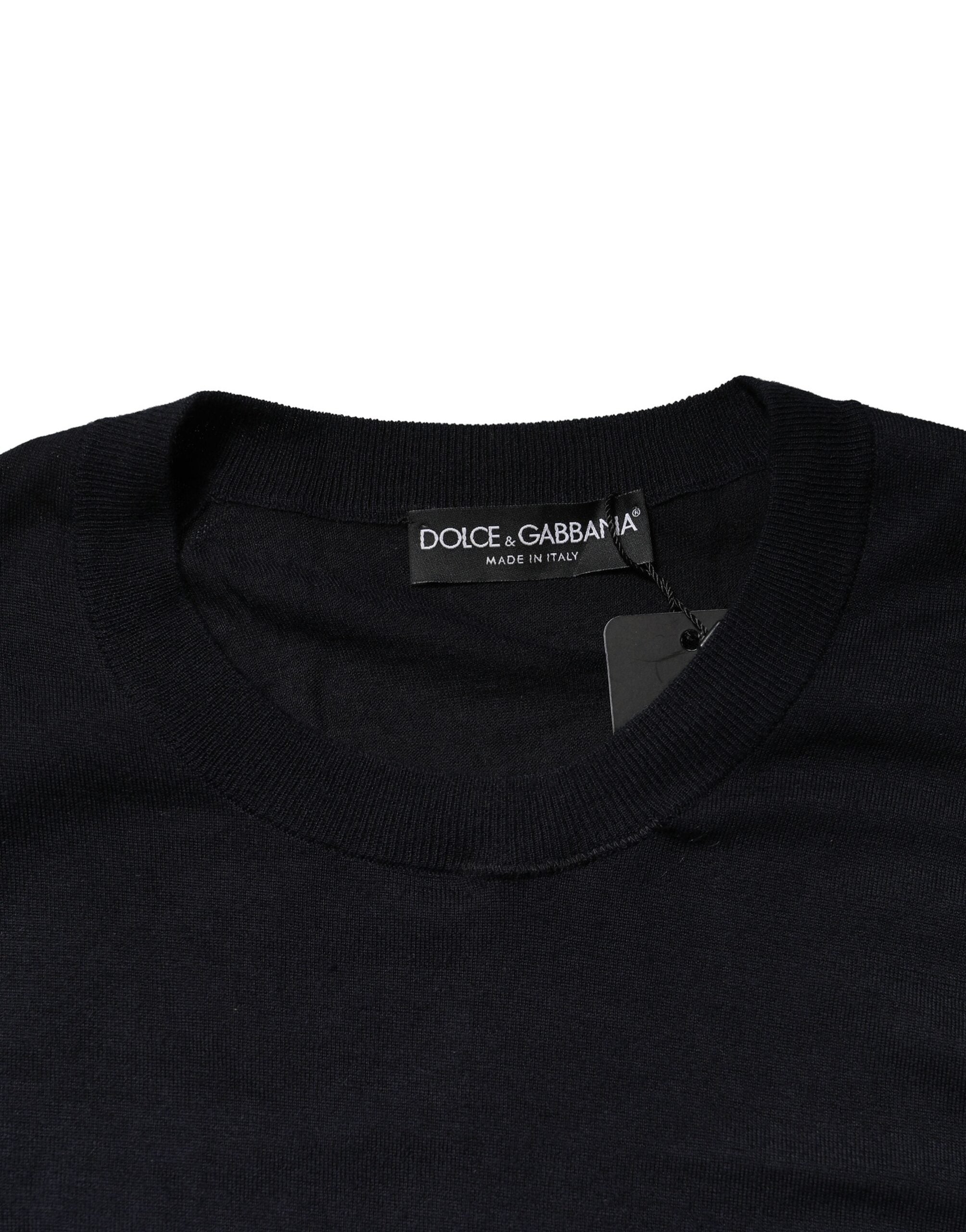 Black Long Sleeve CrewNeck Pullover Sweater