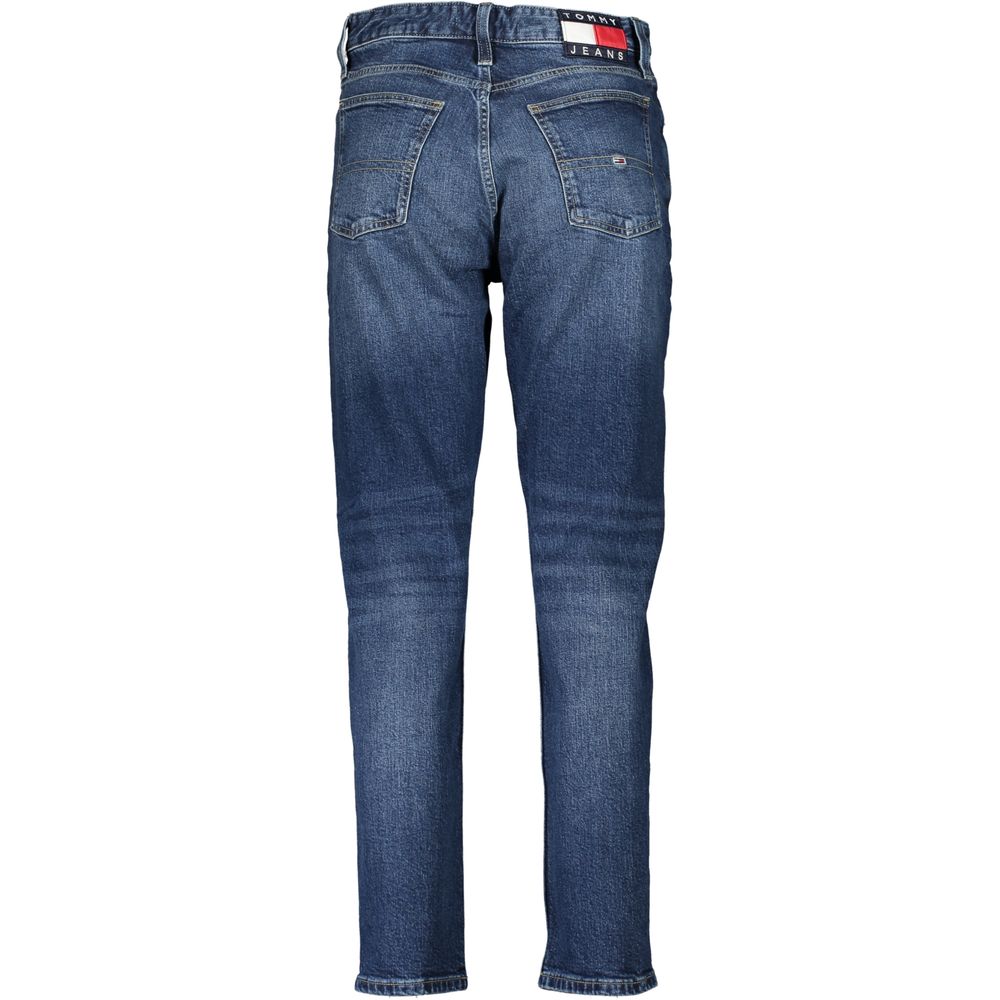 Blu Cotton Women Jeans Slim Ankle