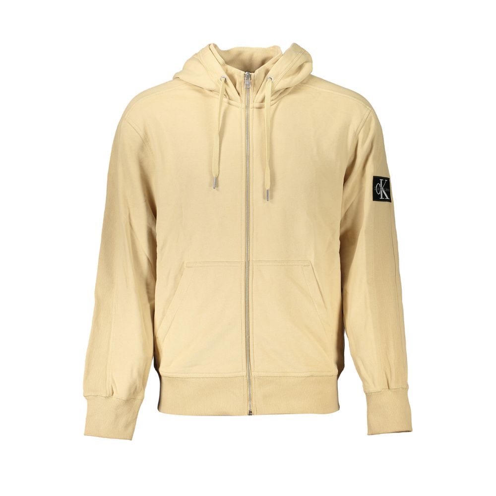Beige Cotton Men Sweater