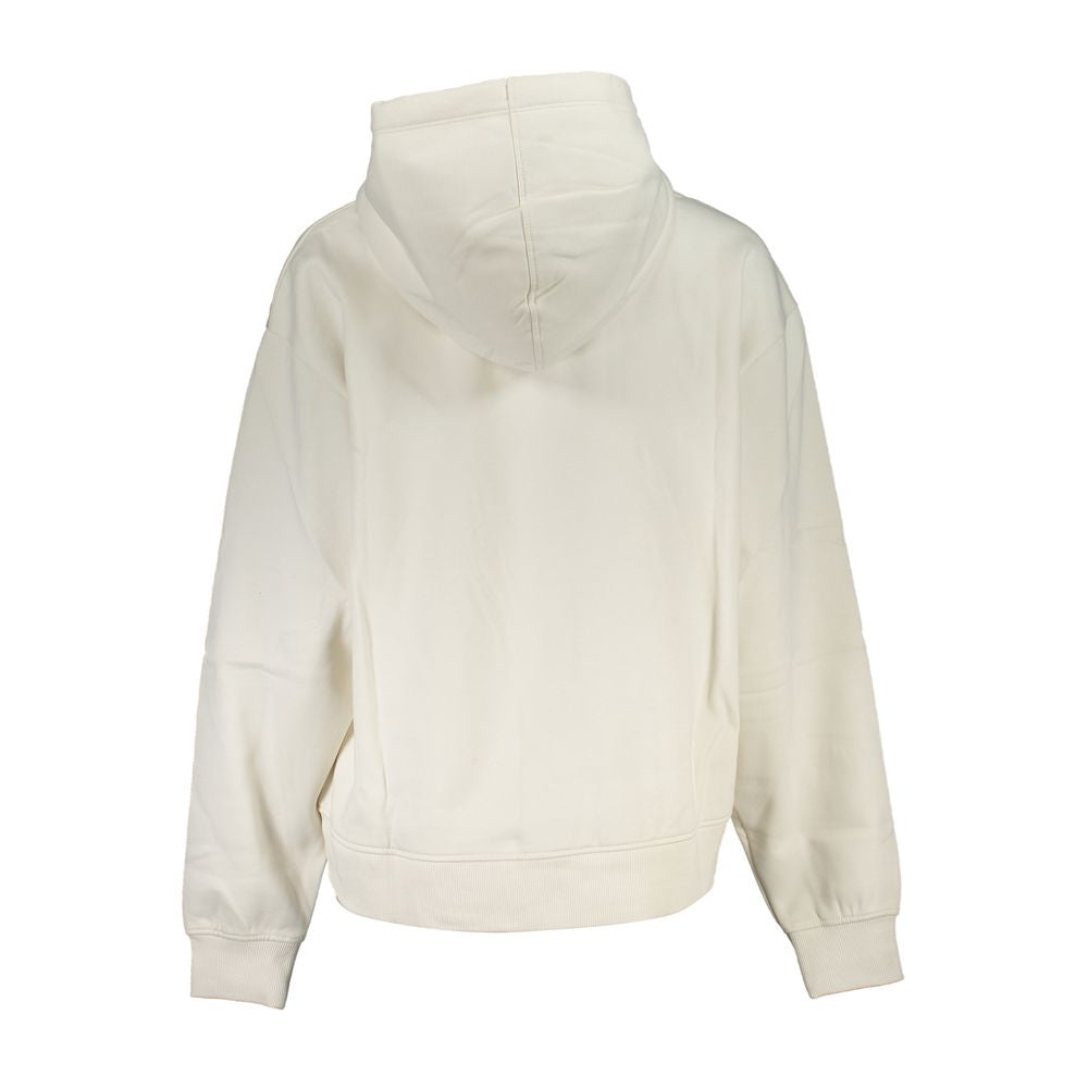White Cotton Women Sweatshirt