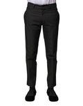 Gray Cotton Patterned Formal Pants
