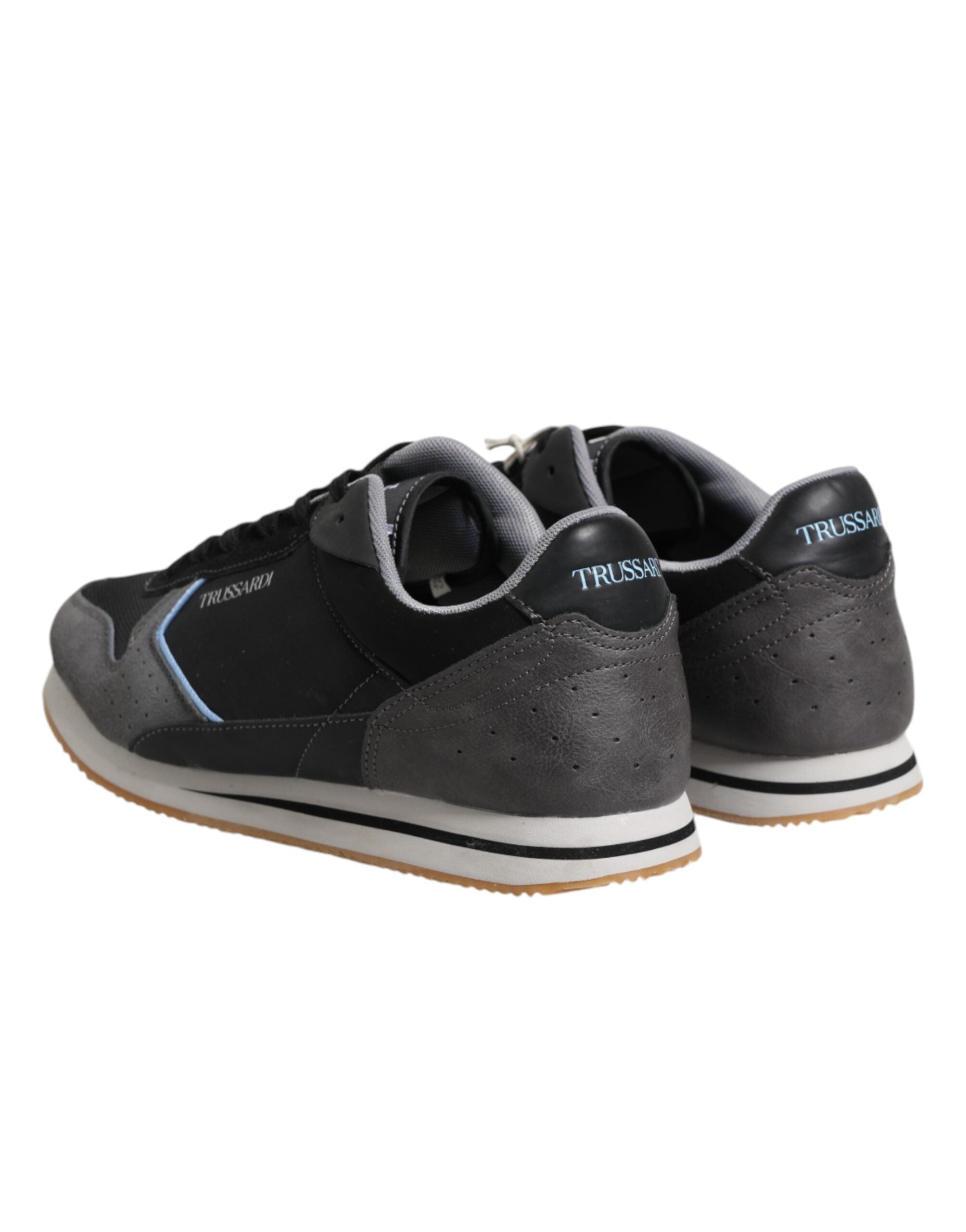 Black Gray Lace Up Low Top Casual Sneakers Shoes