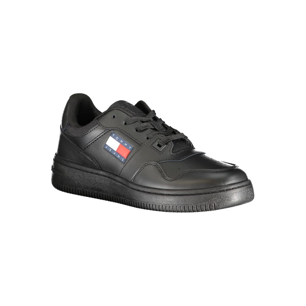 Black Leather Women Sneaker