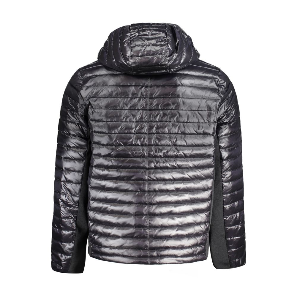 Schwarze Nylon Herren Jacke