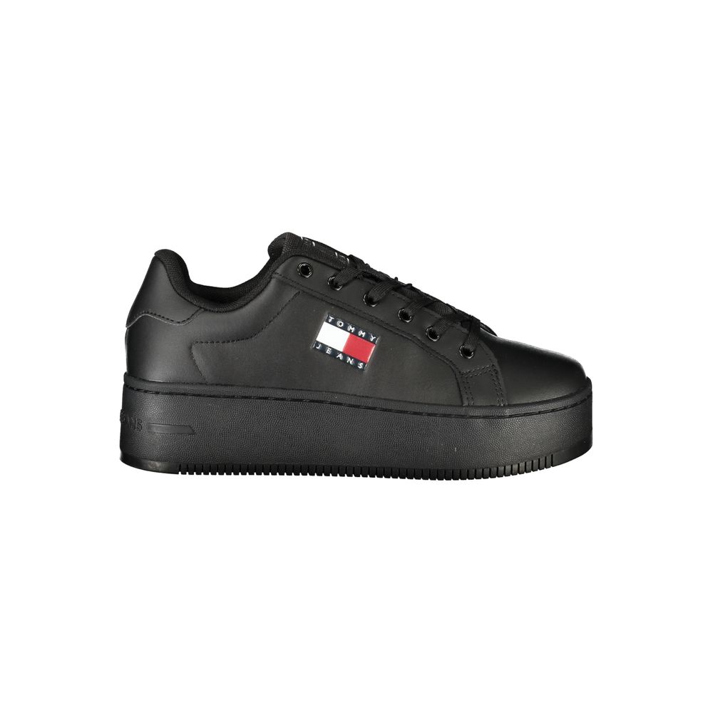 Schwarzer Sneaker aus Polyester