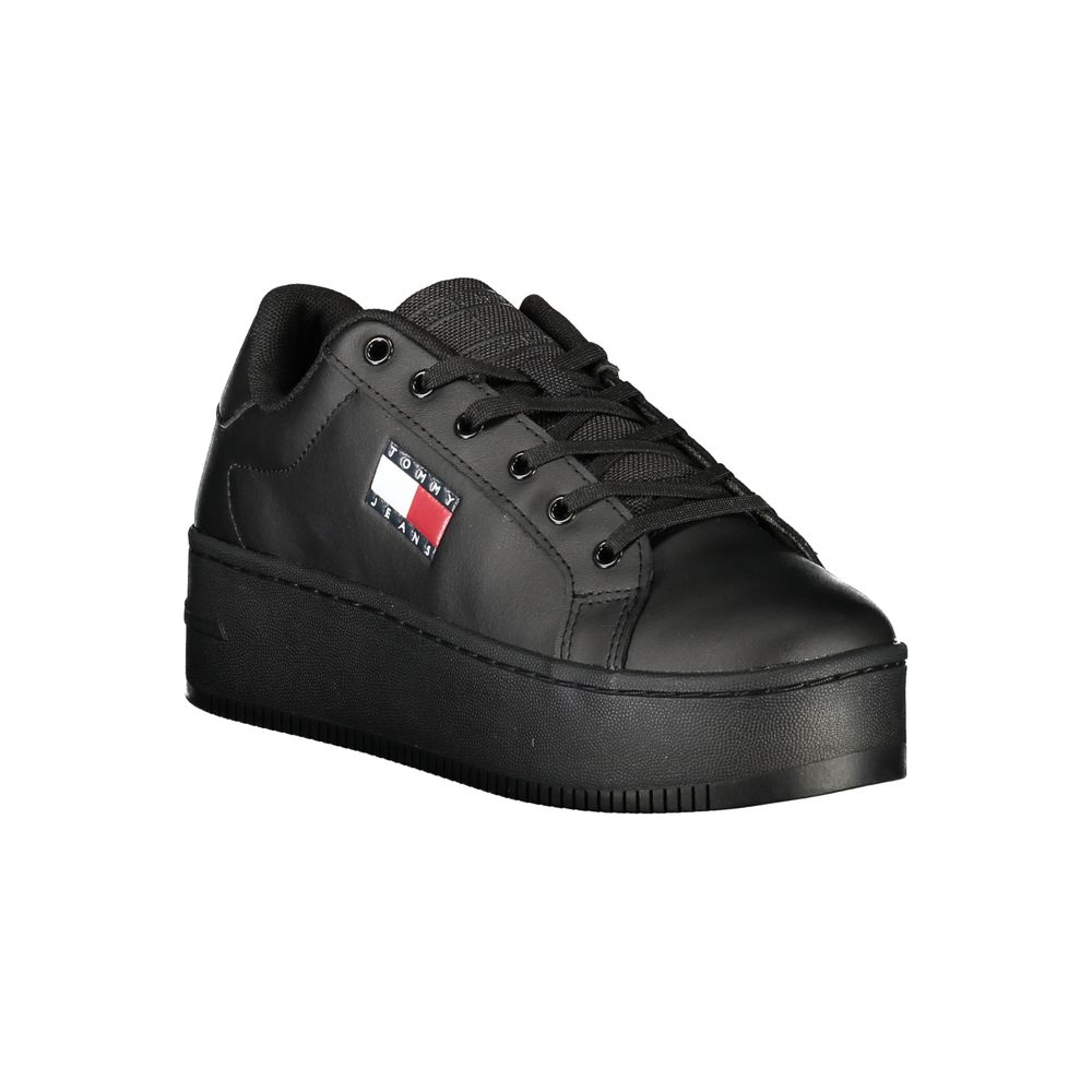 Schwarzer Sneaker aus Polyester