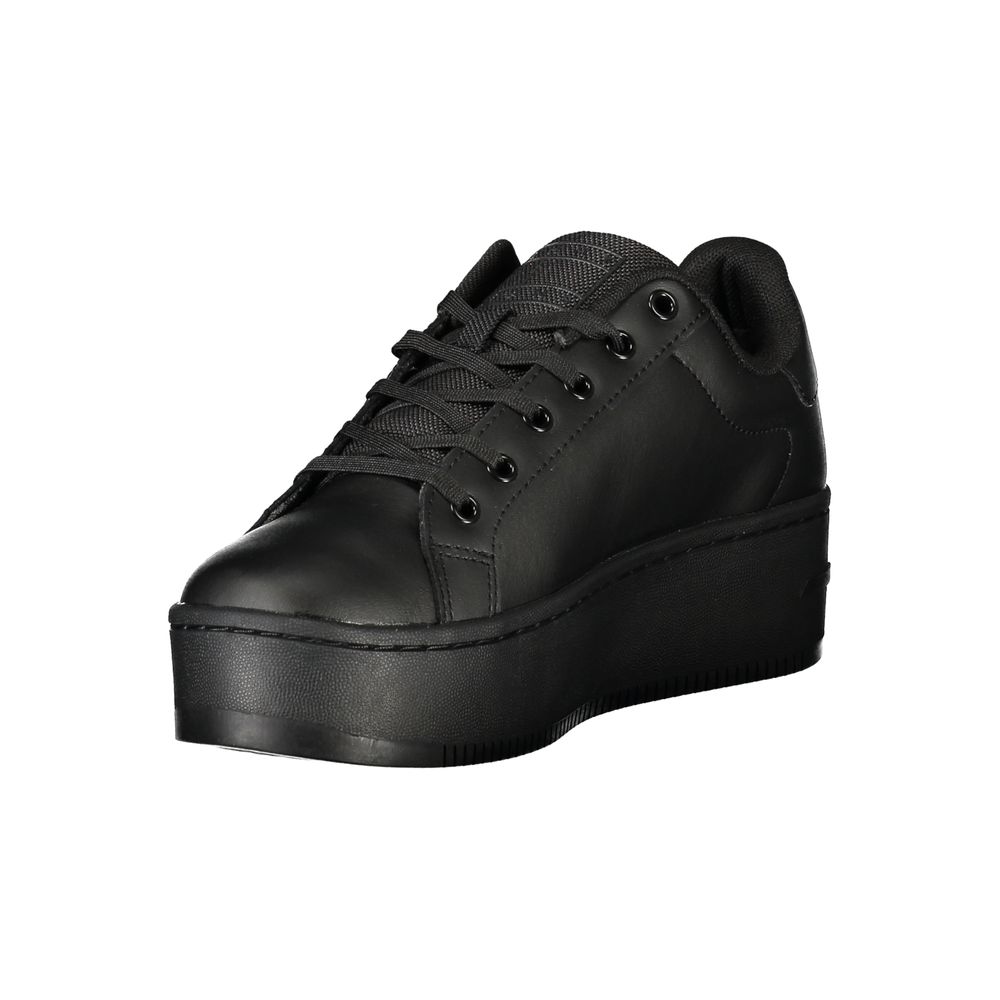 Schwarzer Sneaker aus Polyester