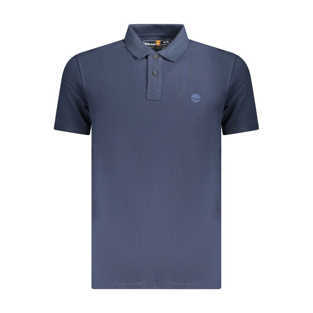 Blaues Baumwoll-Poloshirt