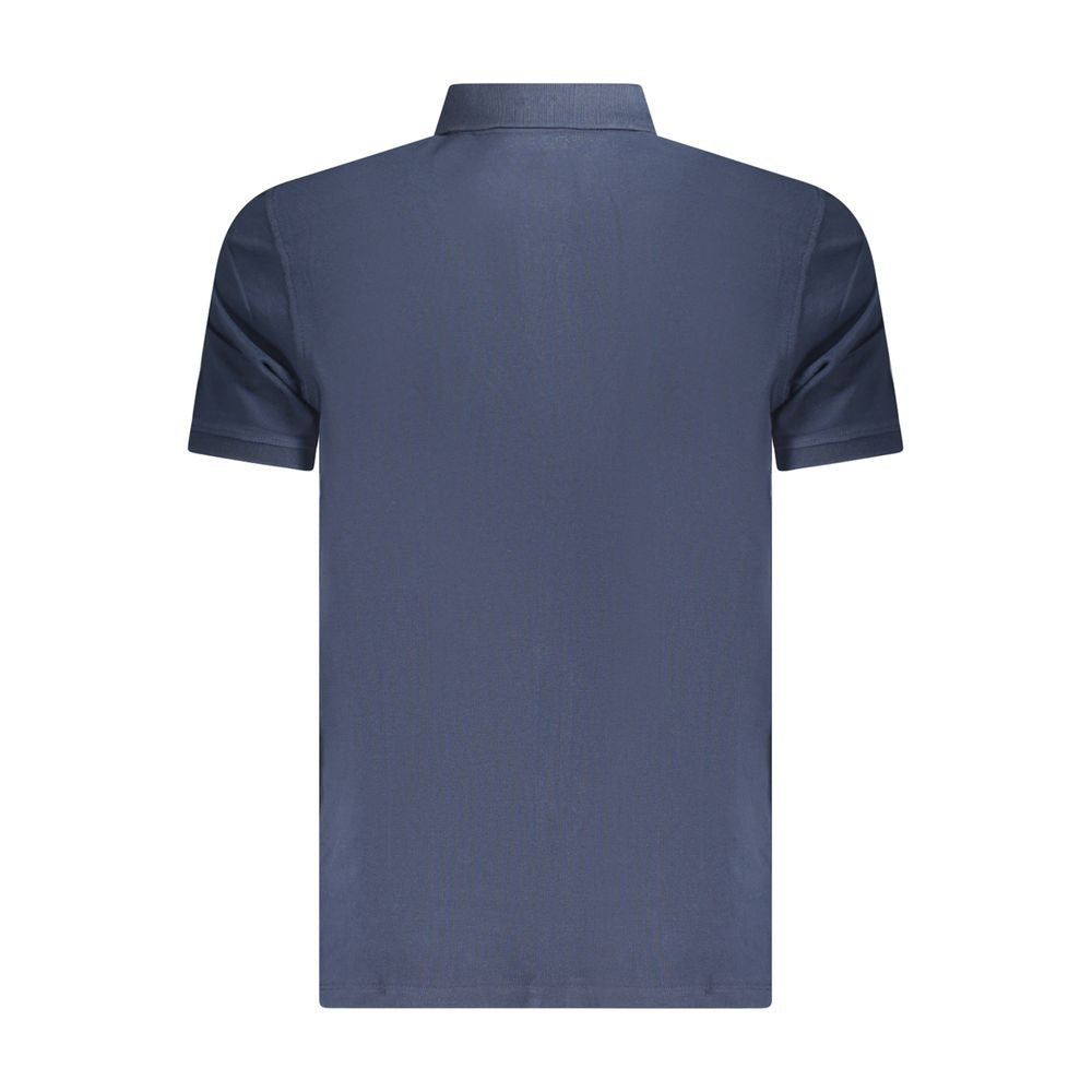 Blaues Baumwoll-Poloshirt
