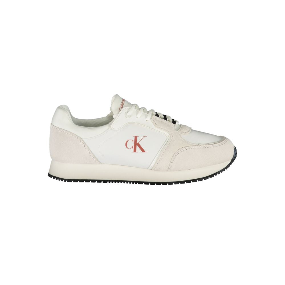 White Polyurethane Men Sneaker