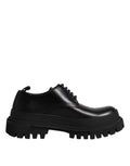 Black Leather Lace Up Derby Men Dress Shoes