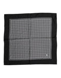 Black White Patterned Square Foulard Scarf