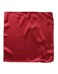 Red Solid Satin Silk Square Handkerchief Scarf