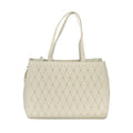 Bianco Polyurethane Women's Bag with Two Handles and Chain Strap