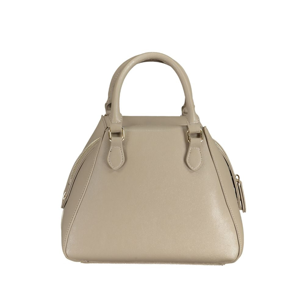 Beige Polyurethane Women's Bag