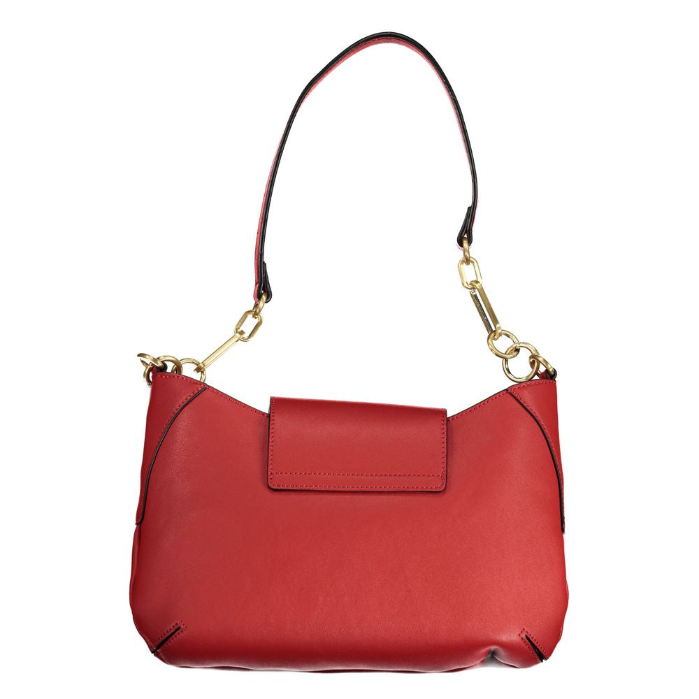 Red Polyurethane Women's Bag