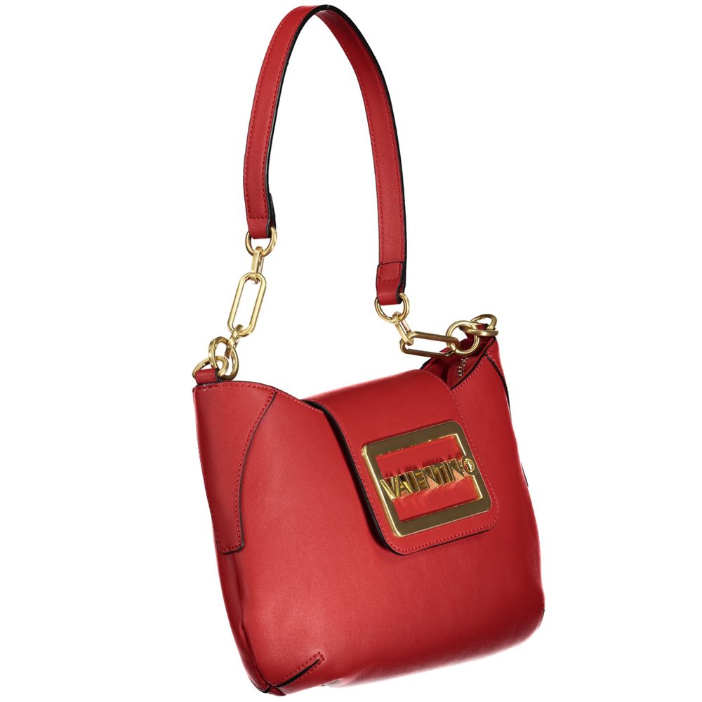 Red Polyurethane Women's Bag