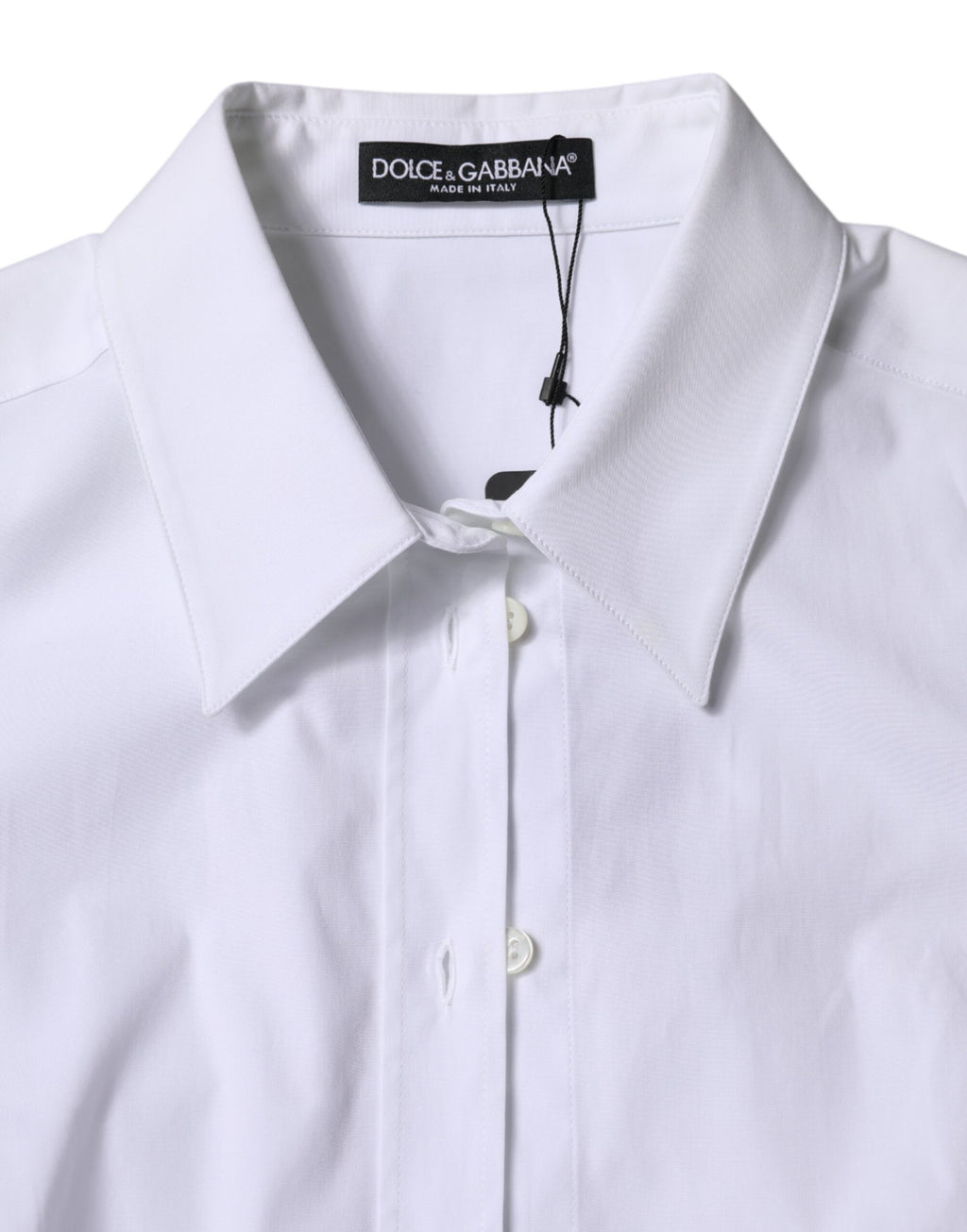 White Cotton Collared Long Sleeves Shirt Top