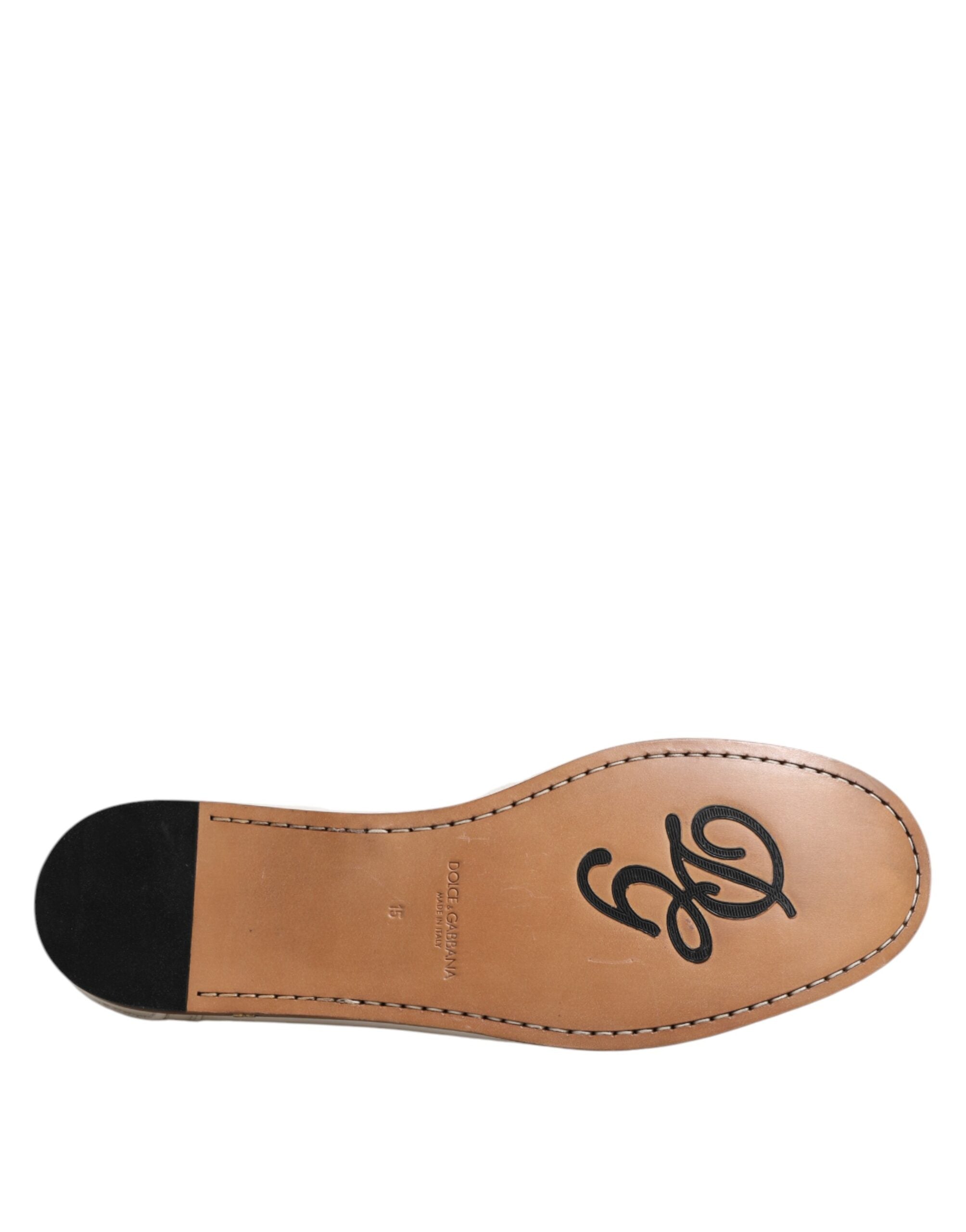 White Leather Loafers Moccasins Slip On Shoes