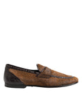Brown Loafers Leather Slip On Men Dress Shoes