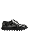 Black White Calfskin Chunky Derby Shoes