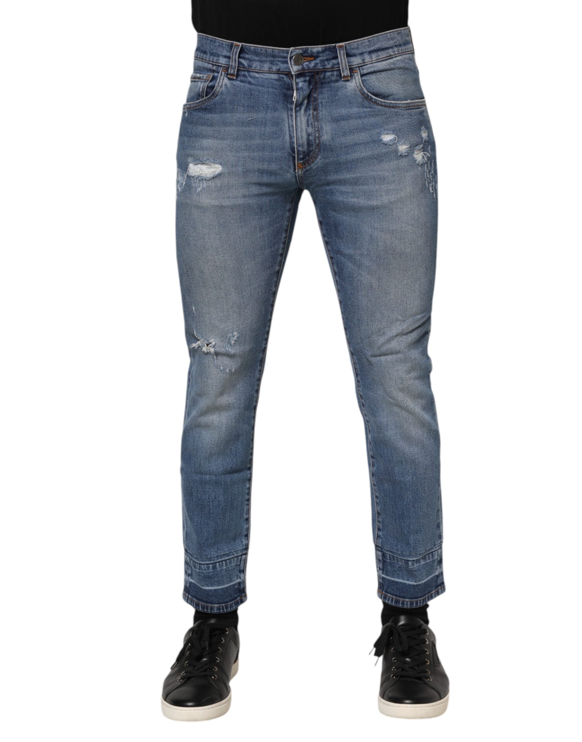 Blue Cotton Logo Plaque COMFORT Denim Jeans