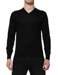 Black Cashmere Crewneck Men Pullover Sweater
