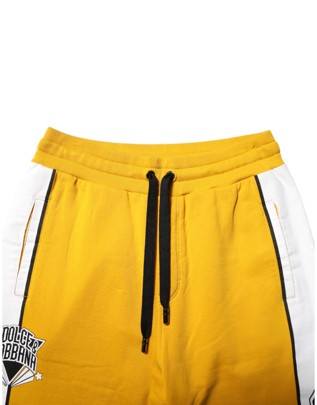 Yellow Cotton Print Jogger Sweatpants Pants