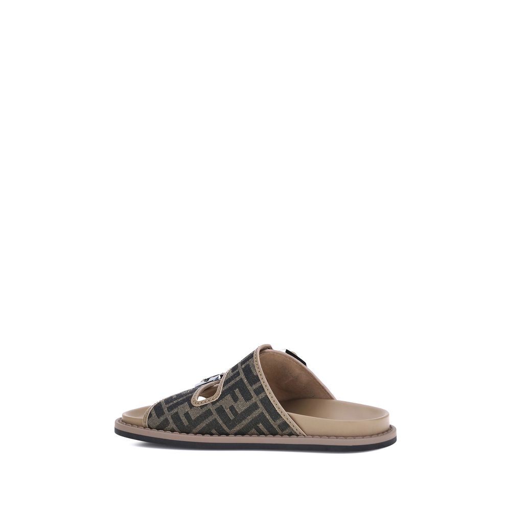 Brown Calf Leather Bos Taurus Flat Sandals