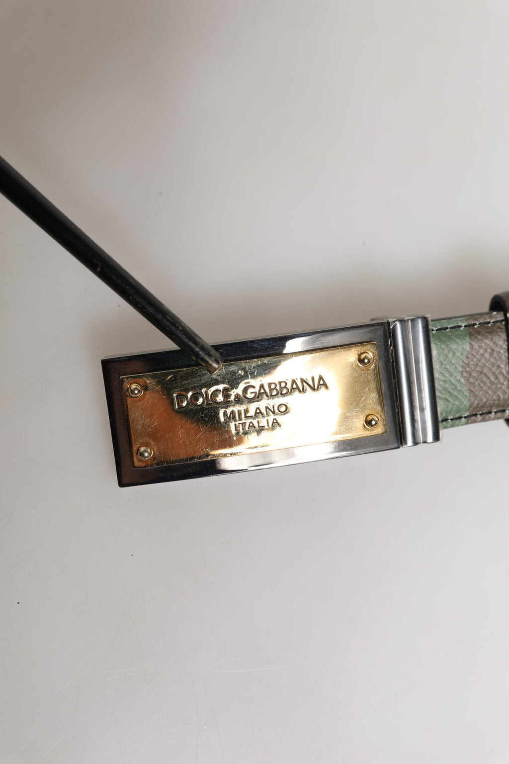 Multicolor Camouflage Metal Logo Buckle Belt