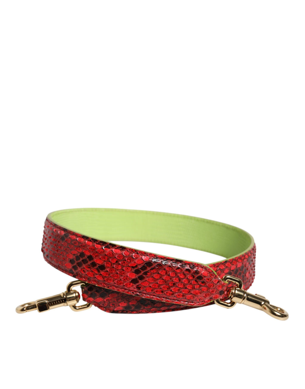 Red Exotic Leather Handbag Accessory Shoulder Strap