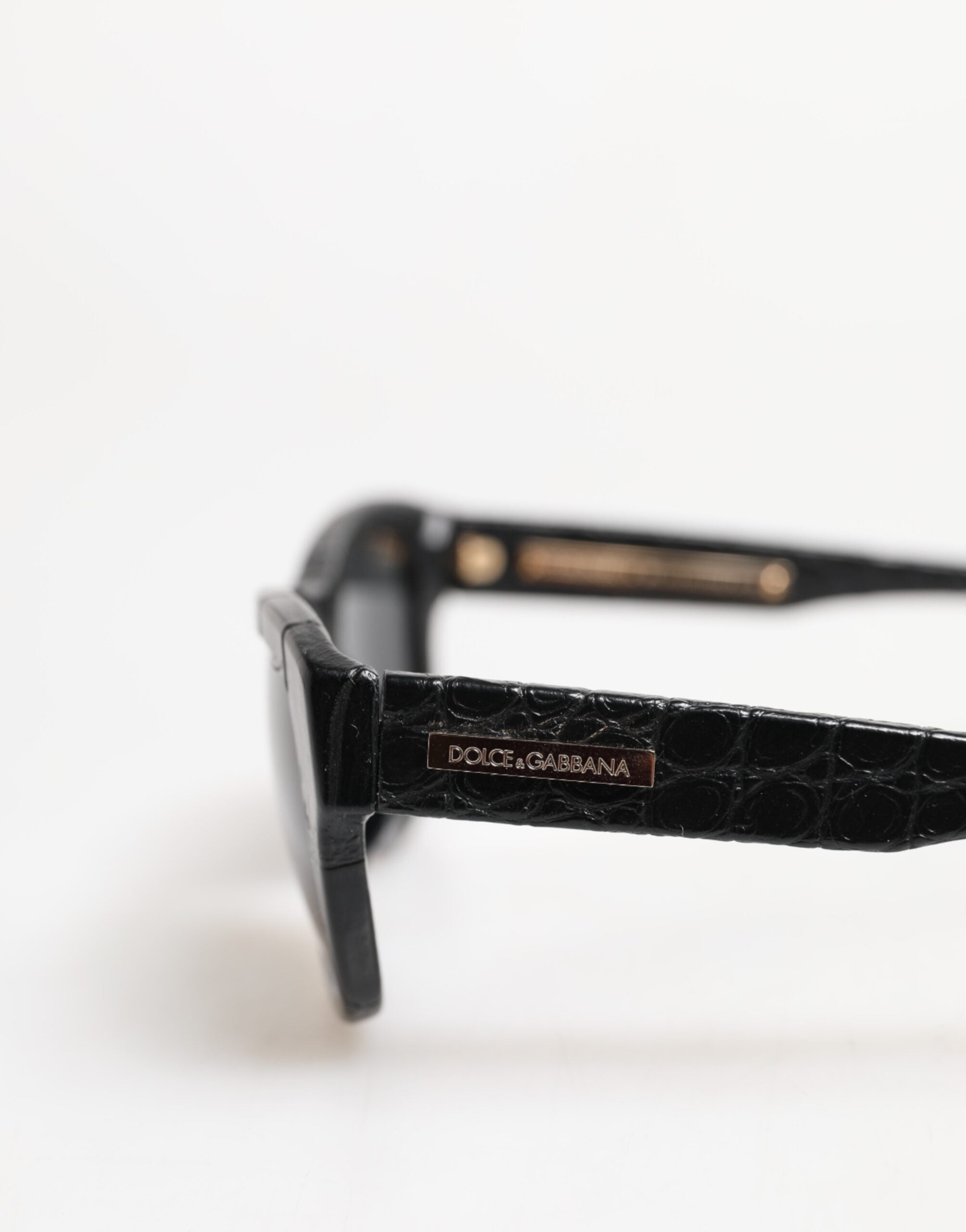 Black Leather Frame DG4177 Tinted Lens Sunglasses