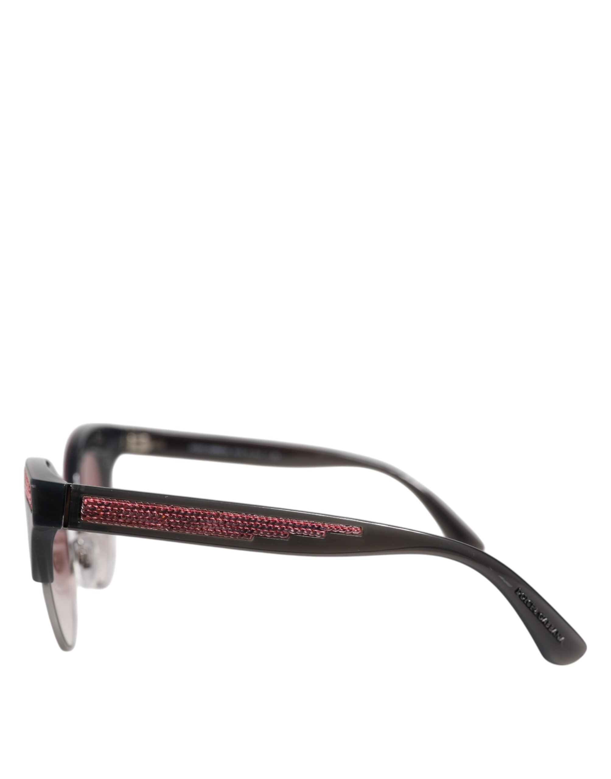 Black Pink Mirrored Cat Eye DG6109 Sequined Sunglasses