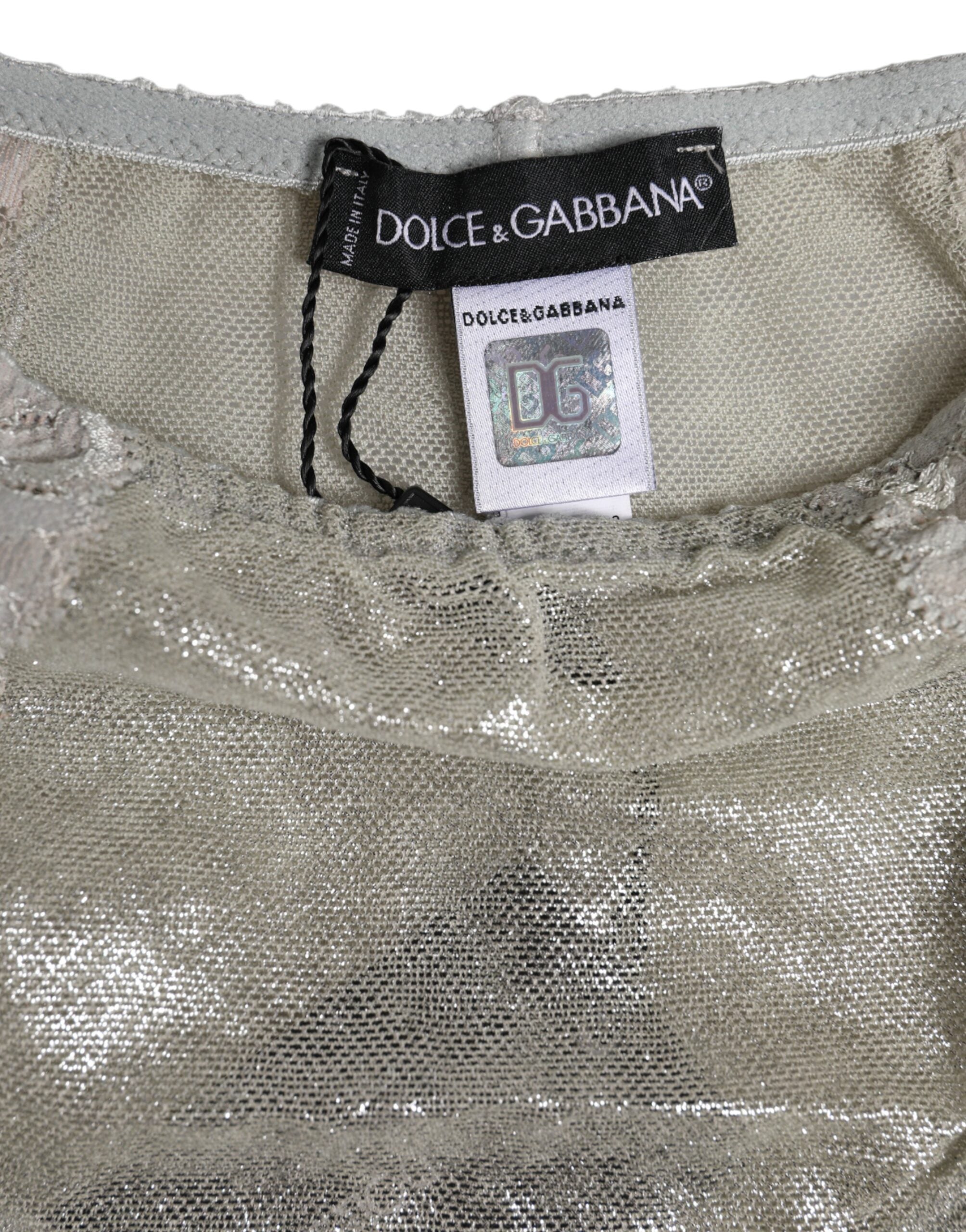 Gray Cotton Floral Lace High Waist Panty Underwear