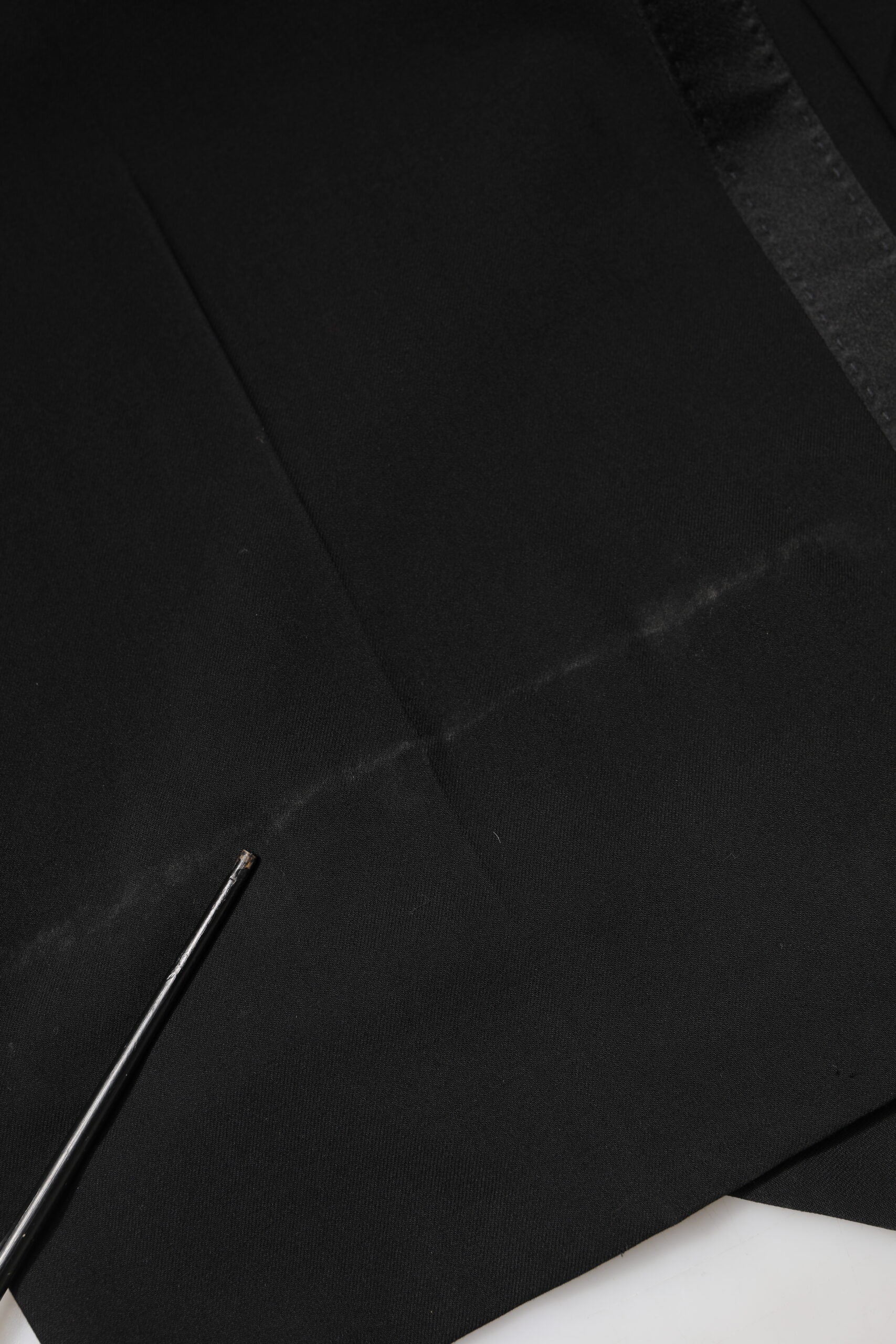 Black Wool High Waist Wide Leg Pants