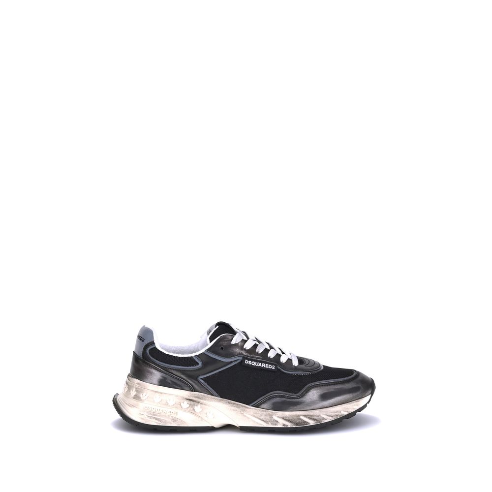 Schwarze Sneaker aus Kalbsleder Bos Taurus