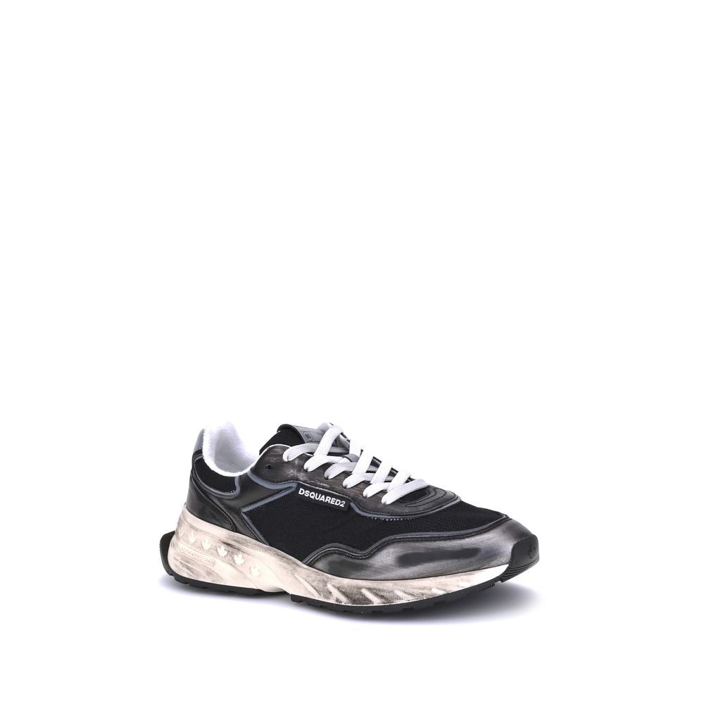 Schwarze Sneaker aus Kalbsleder Bos Taurus