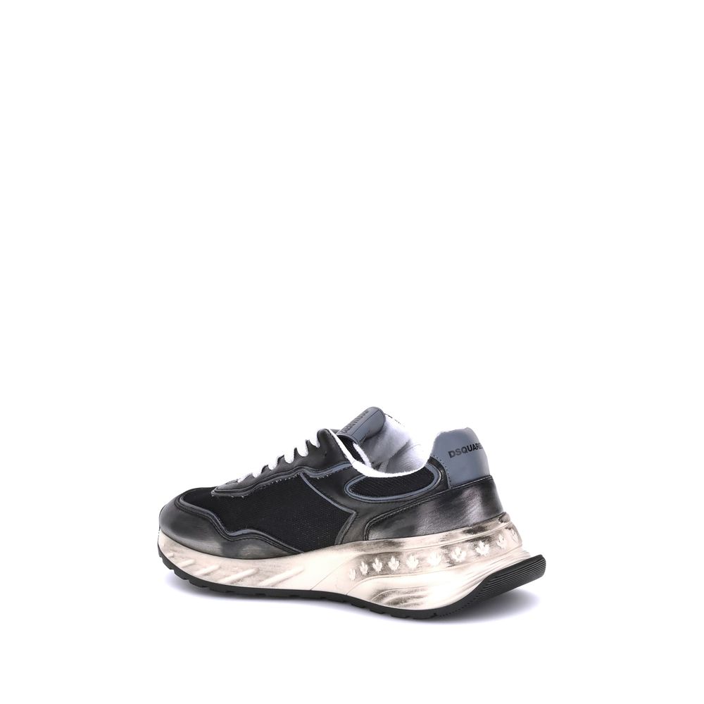 Schwarze Sneaker aus Kalbsleder Bos Taurus