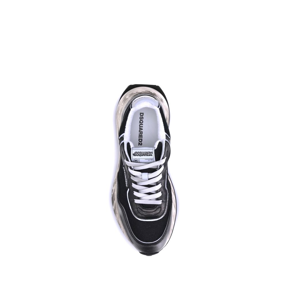 Schwarze Sneaker aus Kalbsleder Bos Taurus